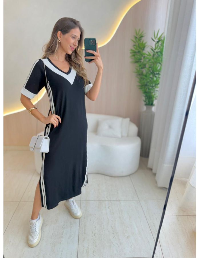 VESTIDO MIDI PAULA PRETO - MOOD STORE