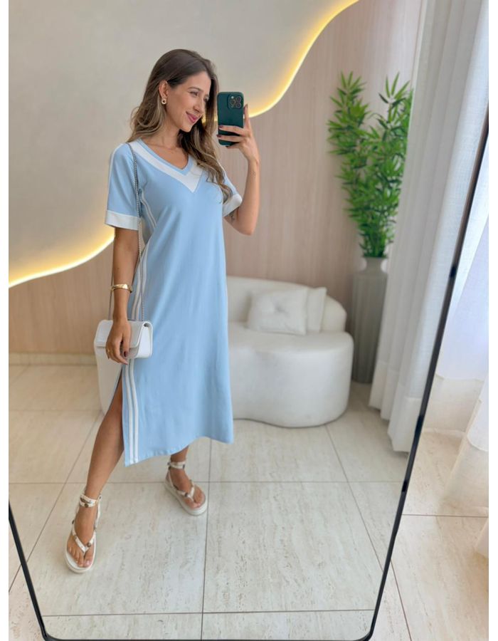 VESTIDO MIDI PAULA AZUL C... - MOOD STORE
