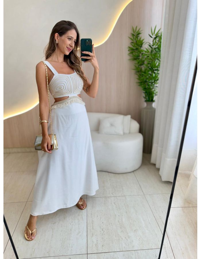 VESTIDO MIDI JAMILE BRANC - MOOD STORE