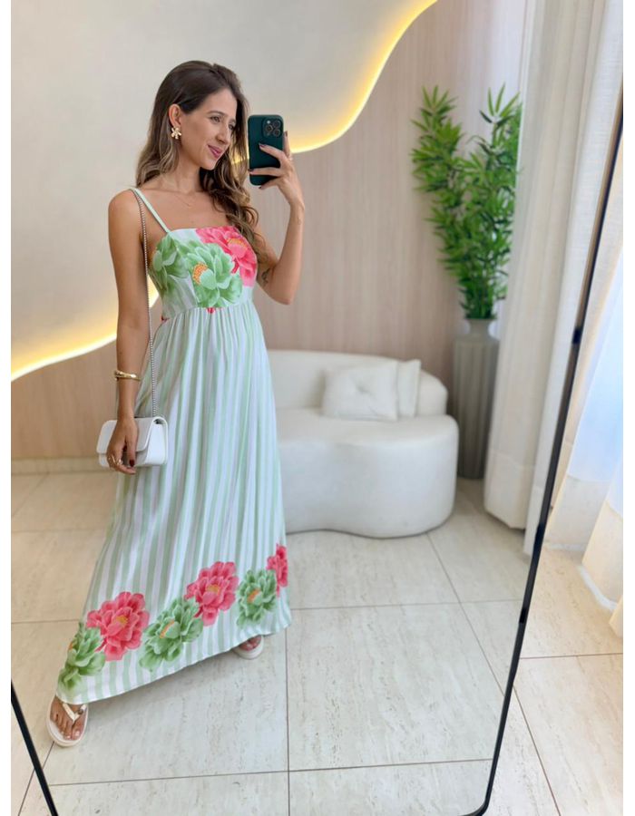 VESTIDO MIDI LORENA VERDE - MOOD STORE
