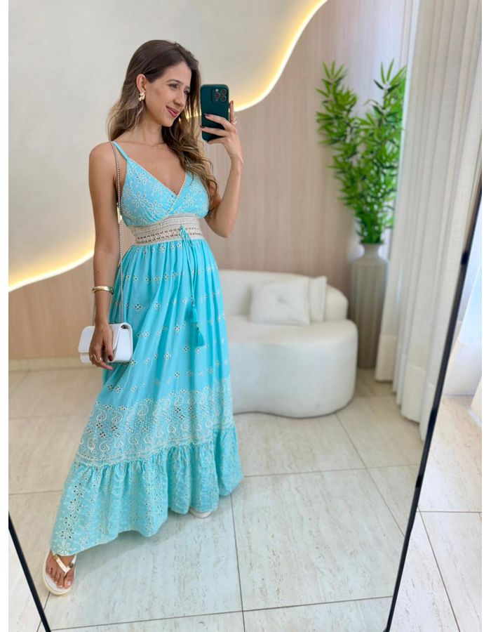 VESTIDO LONGO RUBY AZUL - MOOD STORE