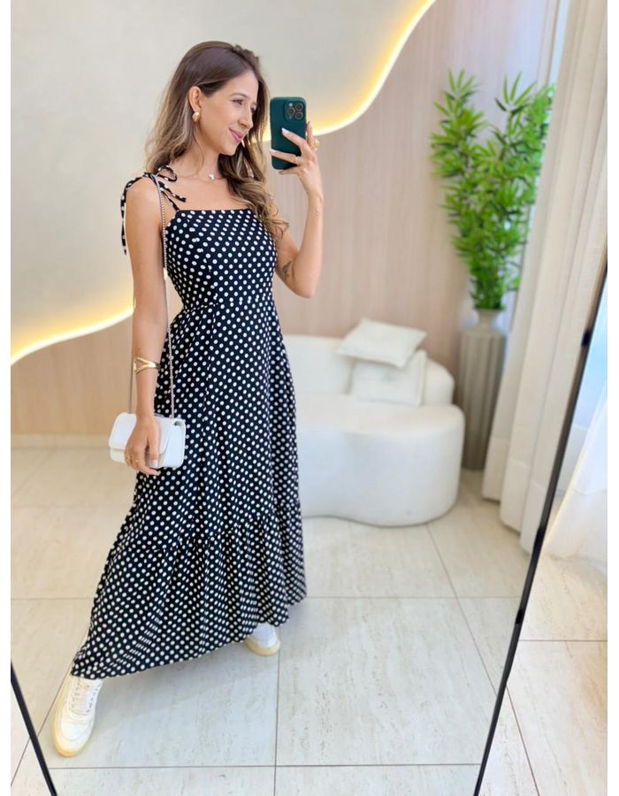 VESTIDO MIDI ELOAH PRETO - MOOD STORE