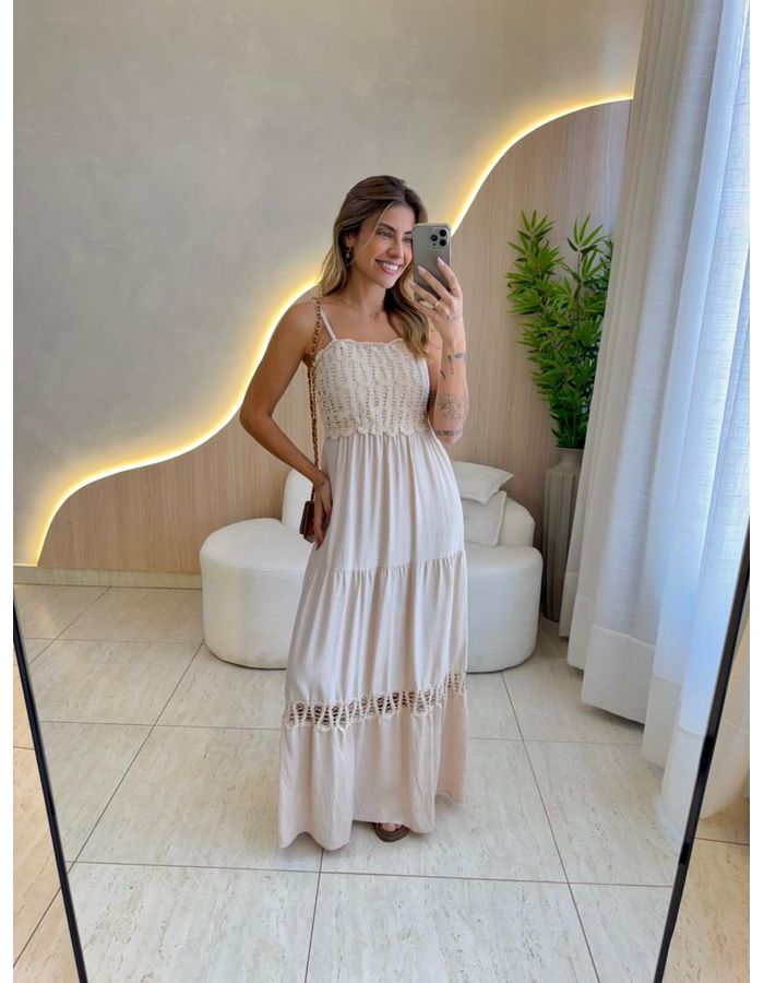 VESTIDO LONGO KAMILLE NUD - MOOD STORE