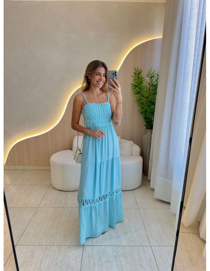 VESTIDO LONGO KAMILLE AZU - MOOD STORE