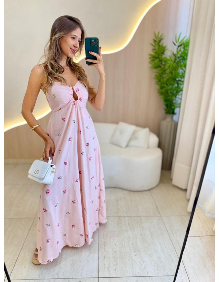 VESTIDO LONGO VIVI ROSA - MOOD STORE
