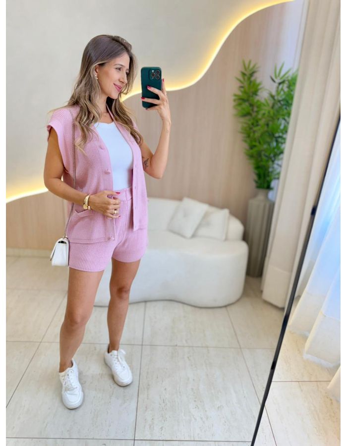 CONJUNTO SHORT DAISY ROSA - MOOD STORE