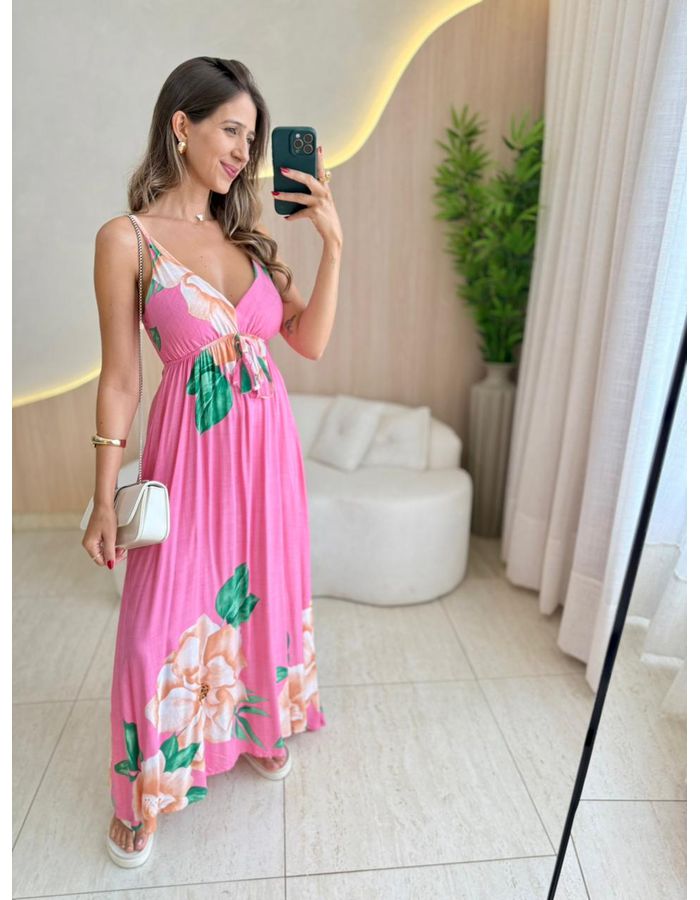 VESTIDO MIDI RAISSA ROSA - MOOD STORE