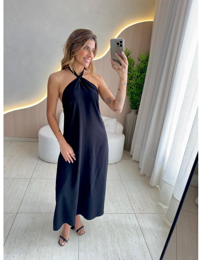 VESTIDO MIDI GISELE PRETO - MOOD STORE