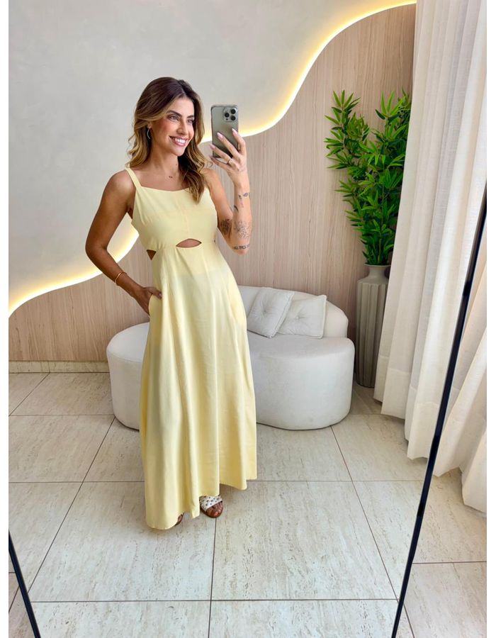 VESTIDO MIDI ALICE AMAREL - MOOD STORE