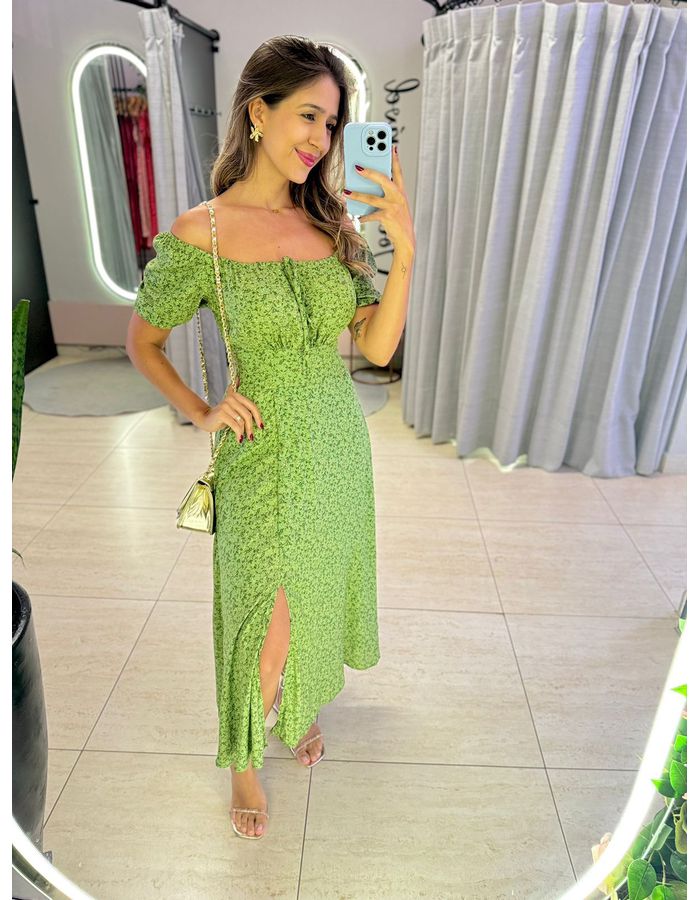 VESTIDO MIDI VIOLETA VERD... - MOOD STORE