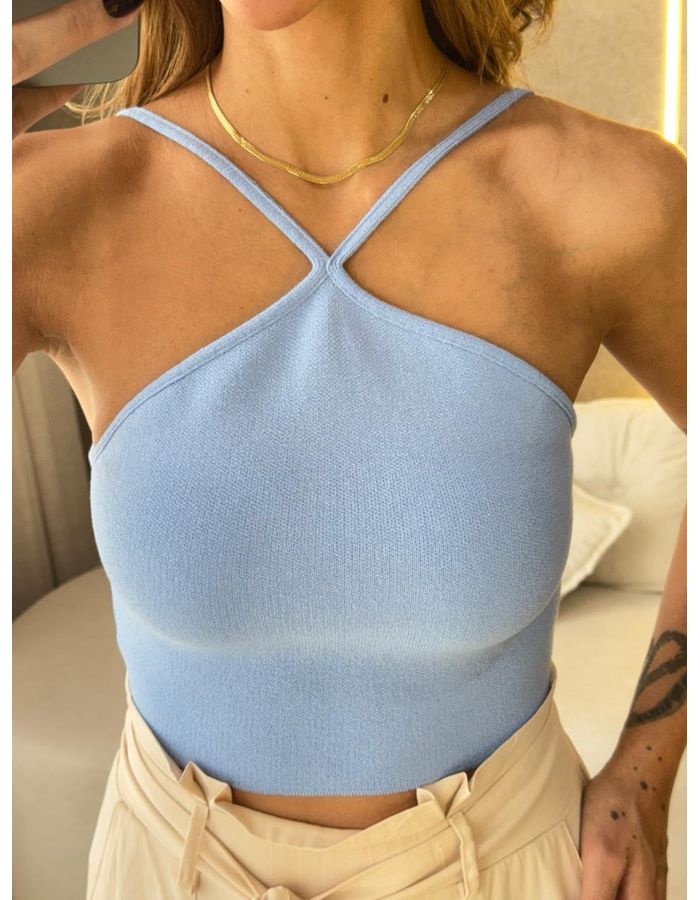 CROPPED EVA AZUL - MOOD STORE