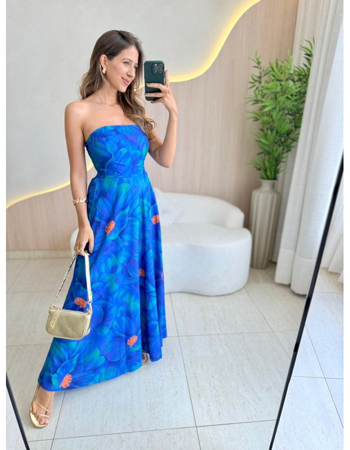 VESTIDO LONGO MAITE AZUL - MOOD STORE
