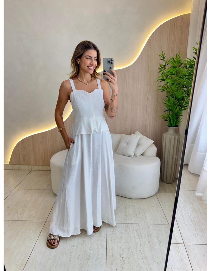 VESTIDO MIDI ISIS BRANCO - MOOD STORE