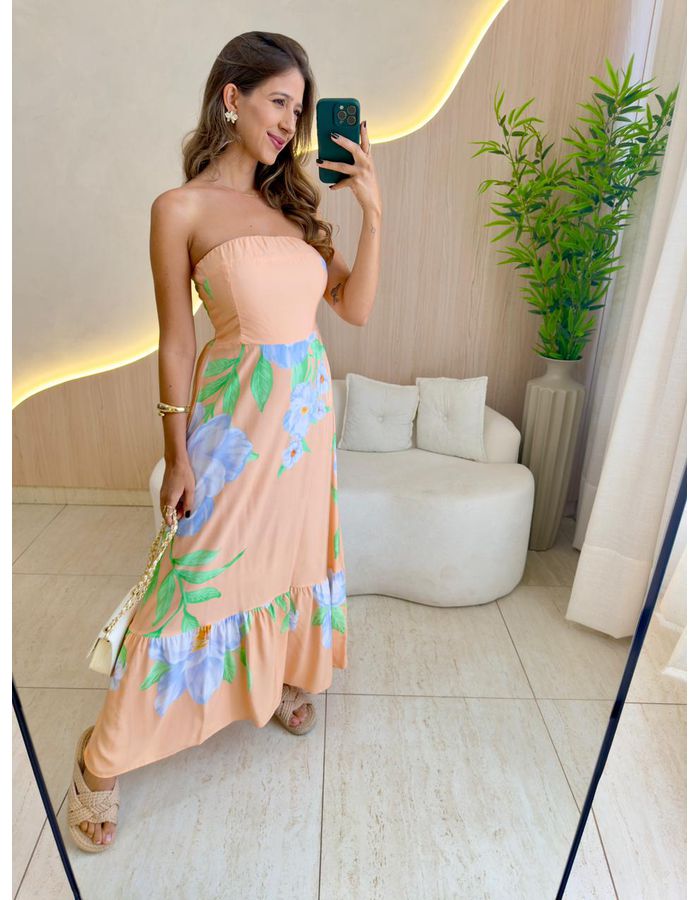 VESTIDO MIDI LARA LARANJA - MOOD STORE