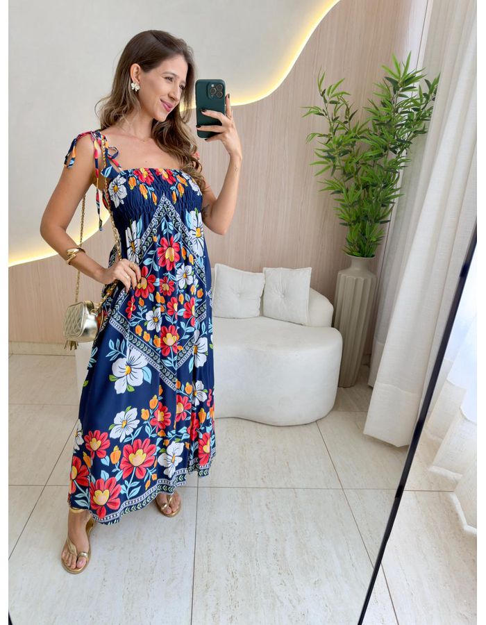VESTIDO MIDI BIANCA AZUL ... - MOOD STORE