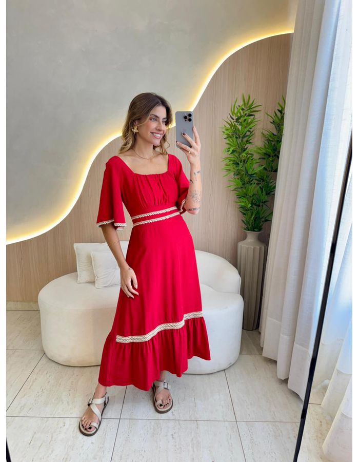 VESTIDO MIDI HELENA VERME... - MOOD STORE