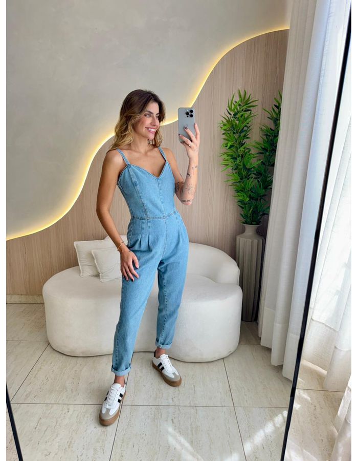 MACACÃO JARDINEIRA JEANS - MOOD STORE