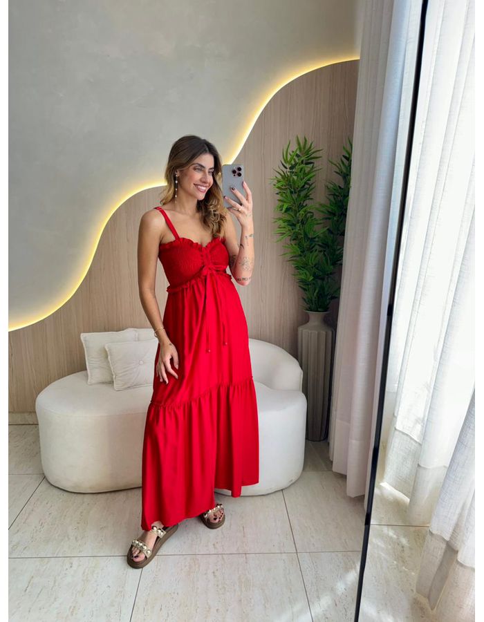 VESTIDO MIDI LUCIANA VERM... - MOOD STORE