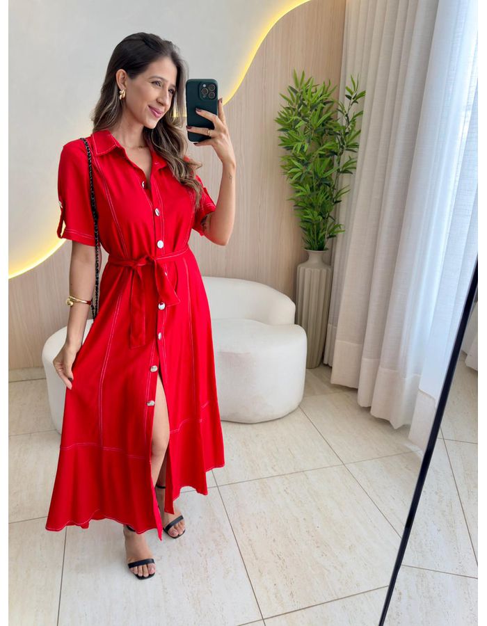 VESTIDO LINHO KALITA VERM... - MOOD STORE