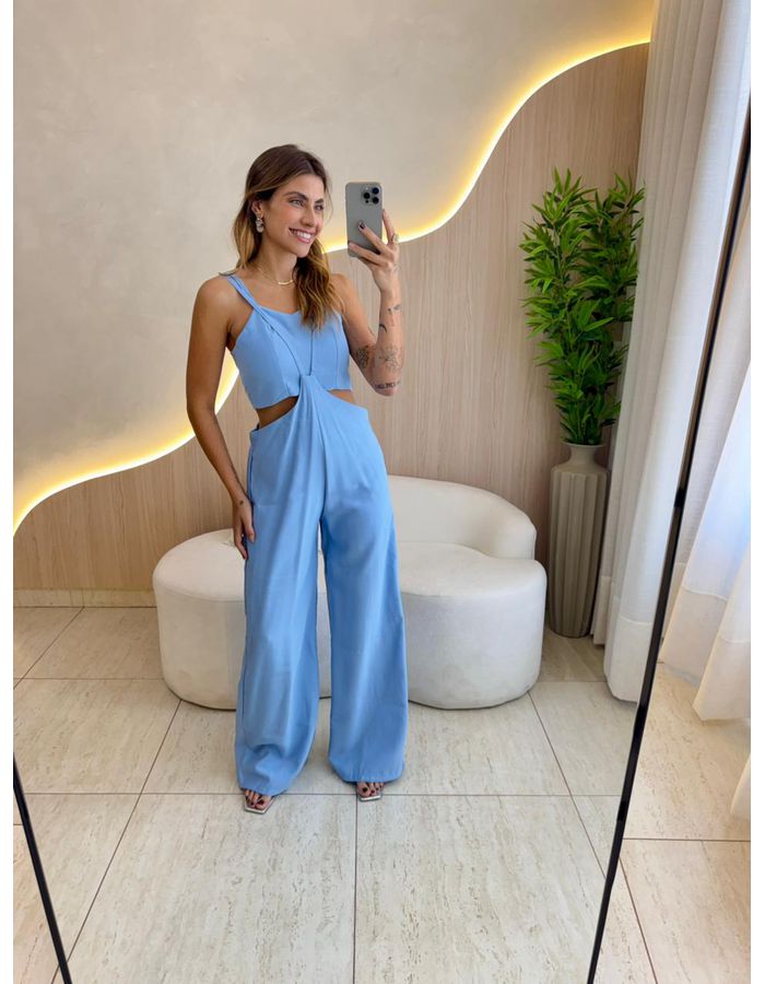 MACACÃO ELISANDRA AZUL - MOOD STORE