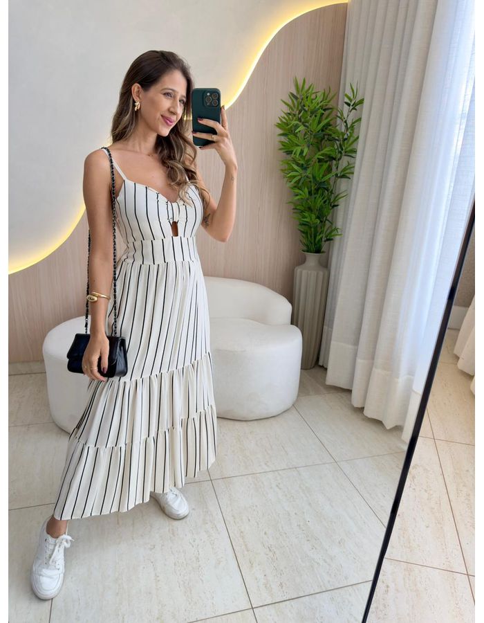 VESTIDO MIDI AURORA PRETO - MOOD STORE