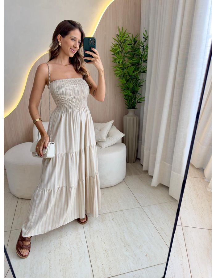 VESTIDO MIDI DUDA NUDE - MOOD STORE
