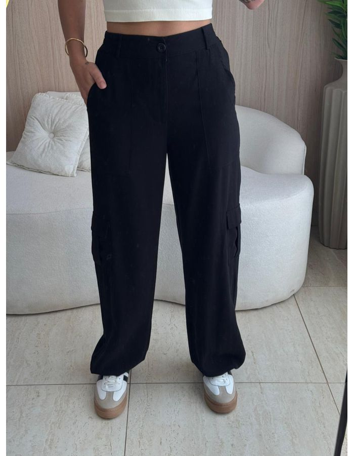CALÇA PANTALONA CARGO PRE... - MOOD STORE