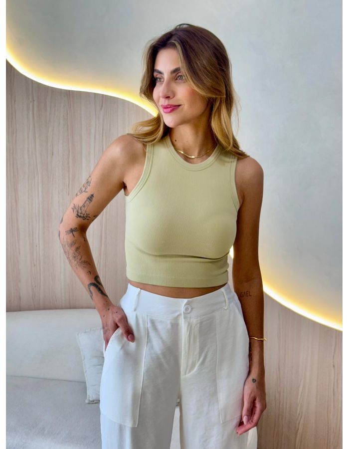 BLUSA CROPPED JU PISTACHE - MOOD STORE