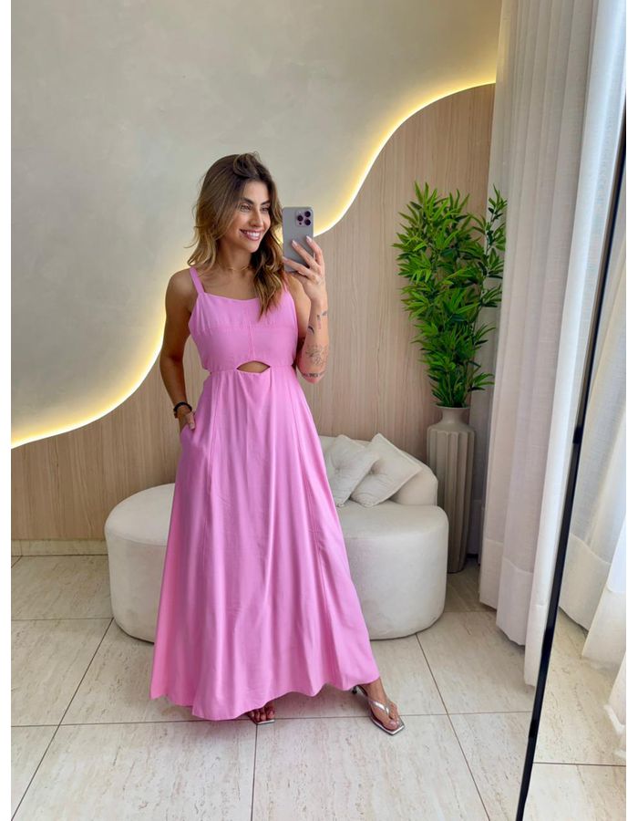 VESTIDO MIDI ALICE ROSA - MOOD STORE