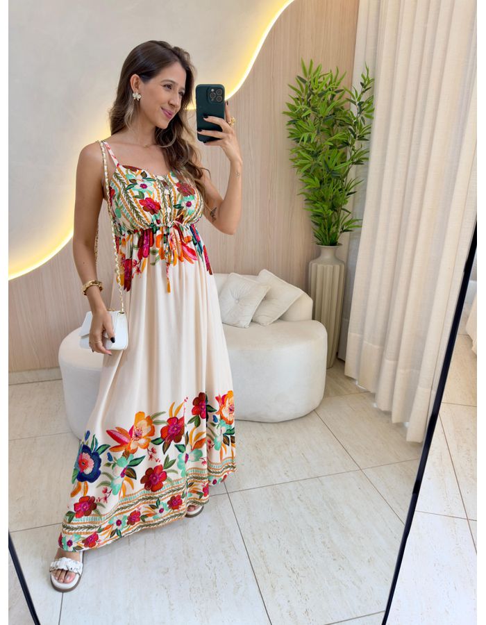 VESTIDO MIDI MIRELLA OFF - MOOD STORE