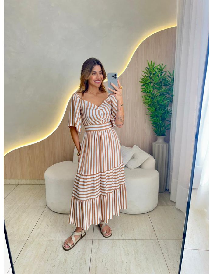 VESTIDO MIDI MILENY CARAM... - MOOD STORE