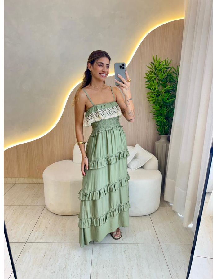 VESTIDO MIDI VANESSA VERD - MOOD STORE