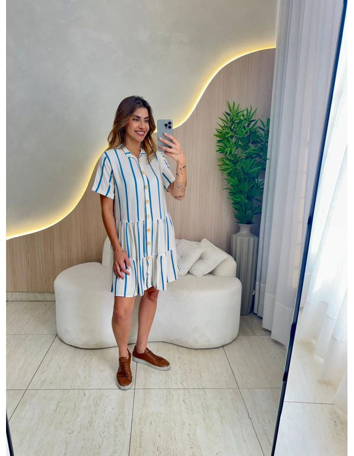 VESTIDO CURTO YARA AZUL - MOOD STORE