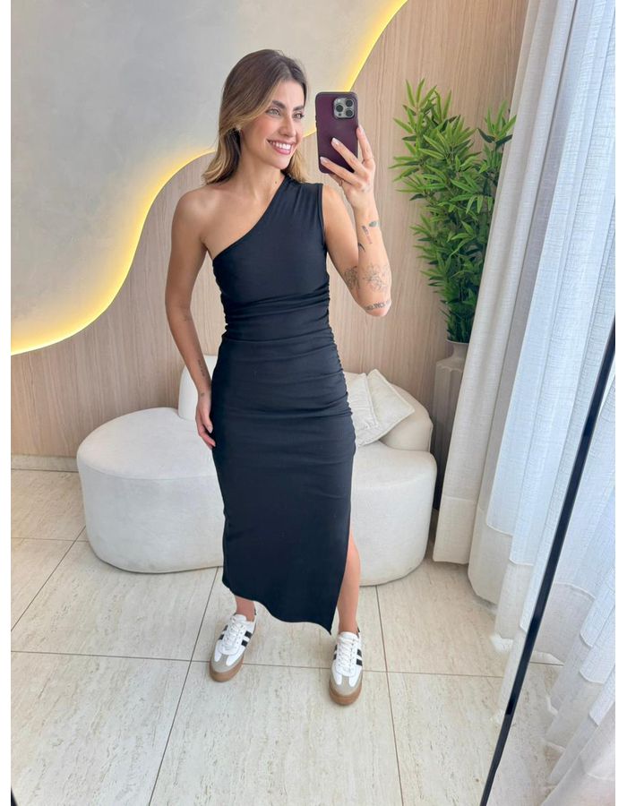 VESTIDO MIDI ANA LUIZA PR... - MOOD STORE