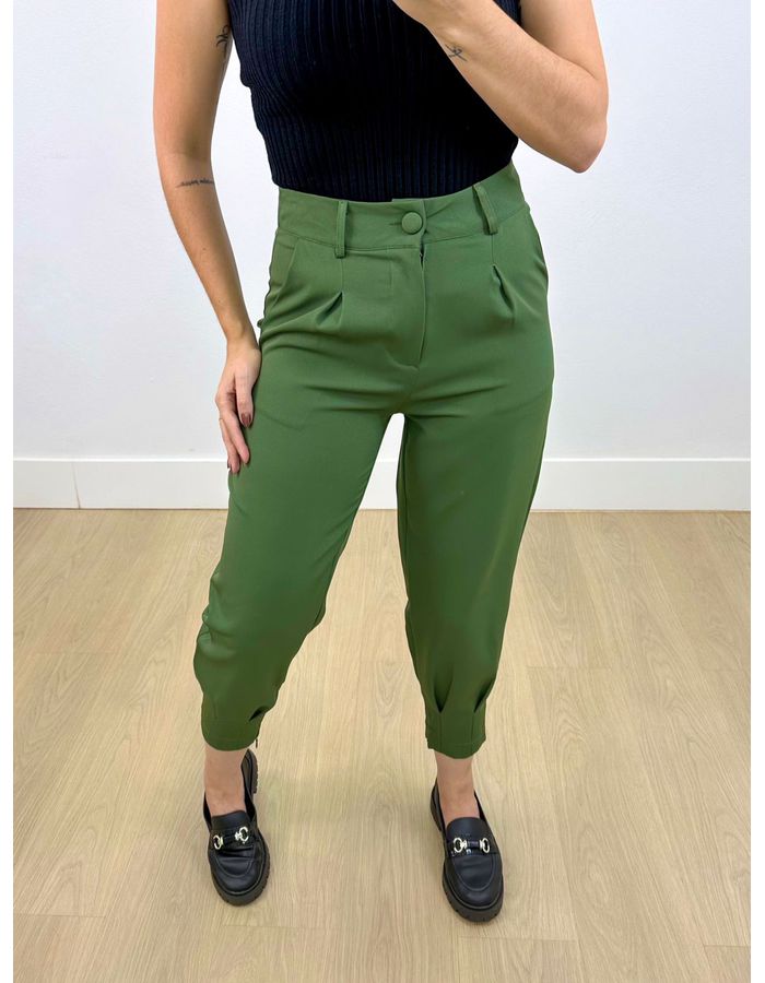 Calça Nina Alfaiataria Verde M... - Stefânia Dinardi Store