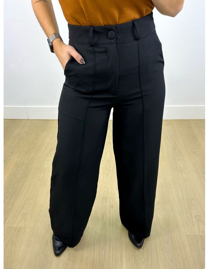 Calça Pantalona Alfaiataria Pr... - Stefânia Dinardi Store