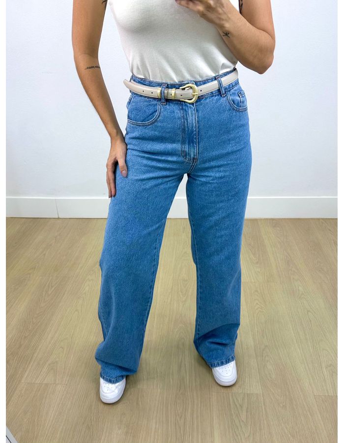 Calça Pantalona Jeans - Stefânia Dinardi Store