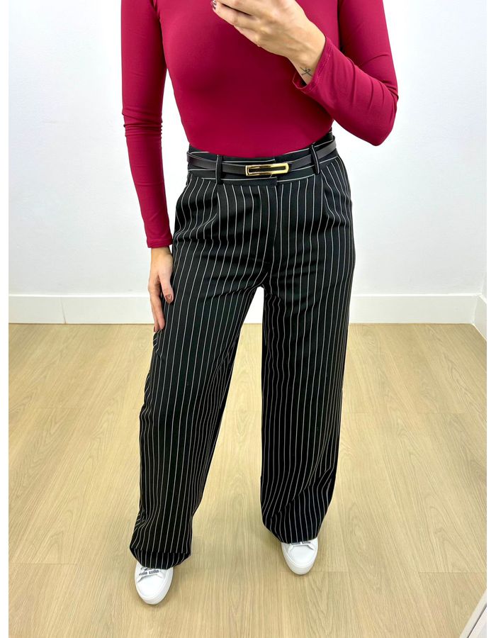 Calça Pantalona Risca De Giz P... - Stefânia Dinardi Store