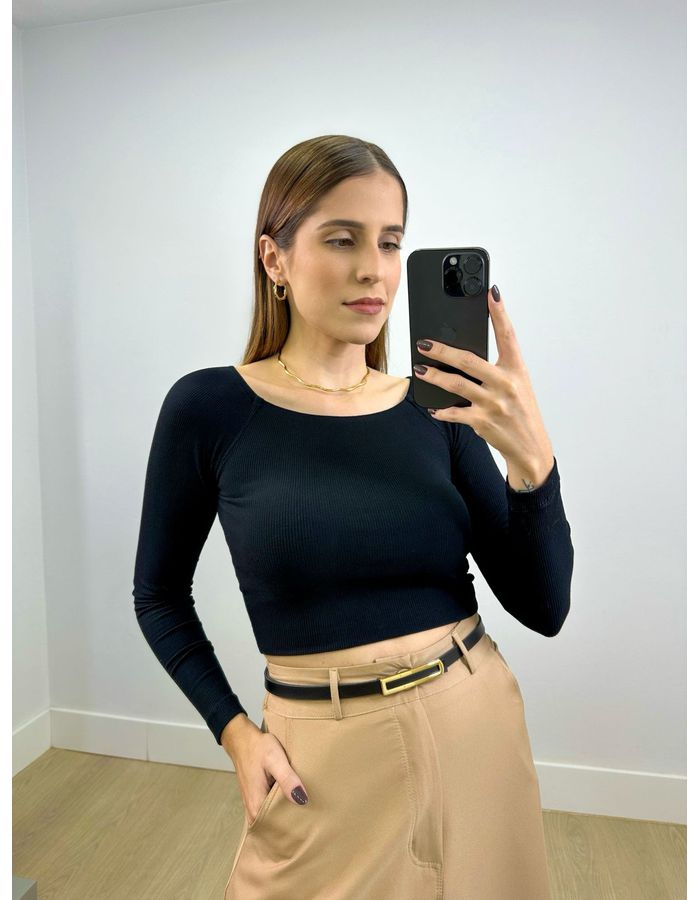 Cropped Canelado Manga Longa P... - Stefânia Dinardi Store