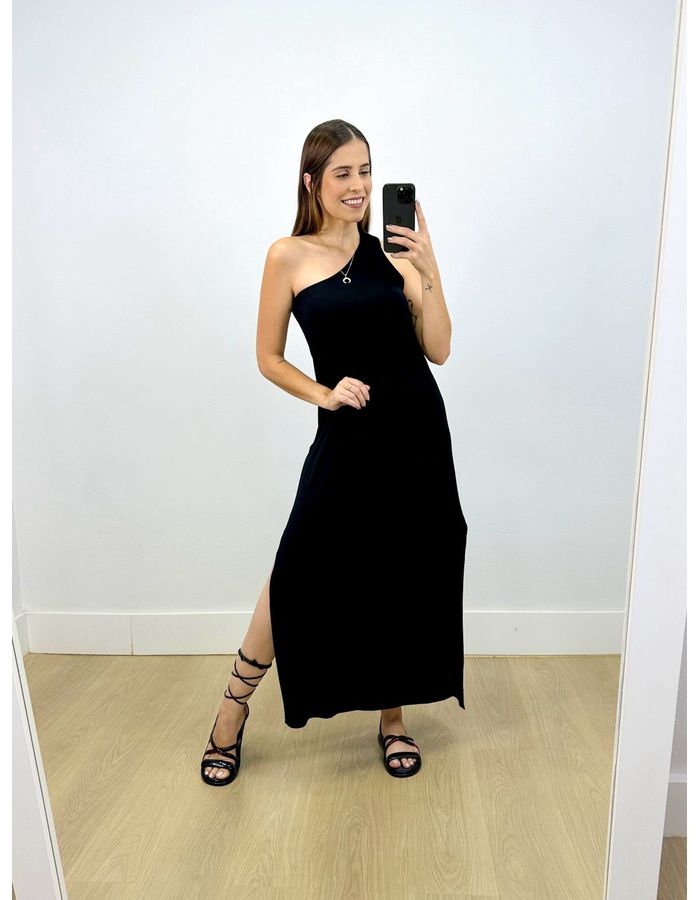 Vestido Nula Manga Slim Preto - Stefânia Dinardi Store