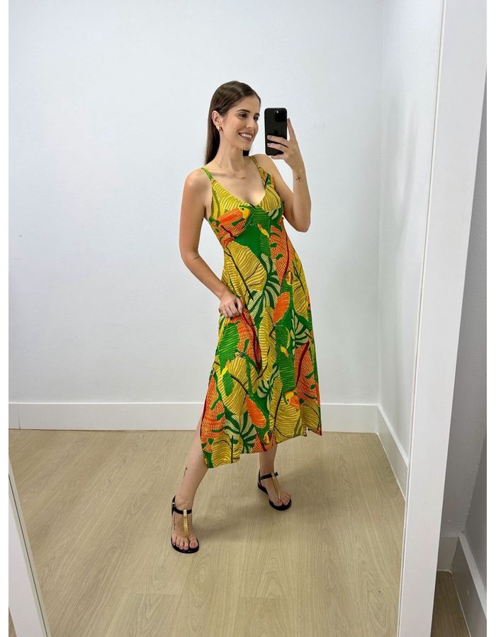 Vestido Midi Ster Estampado Ve... - Stefânia Dinardi Store