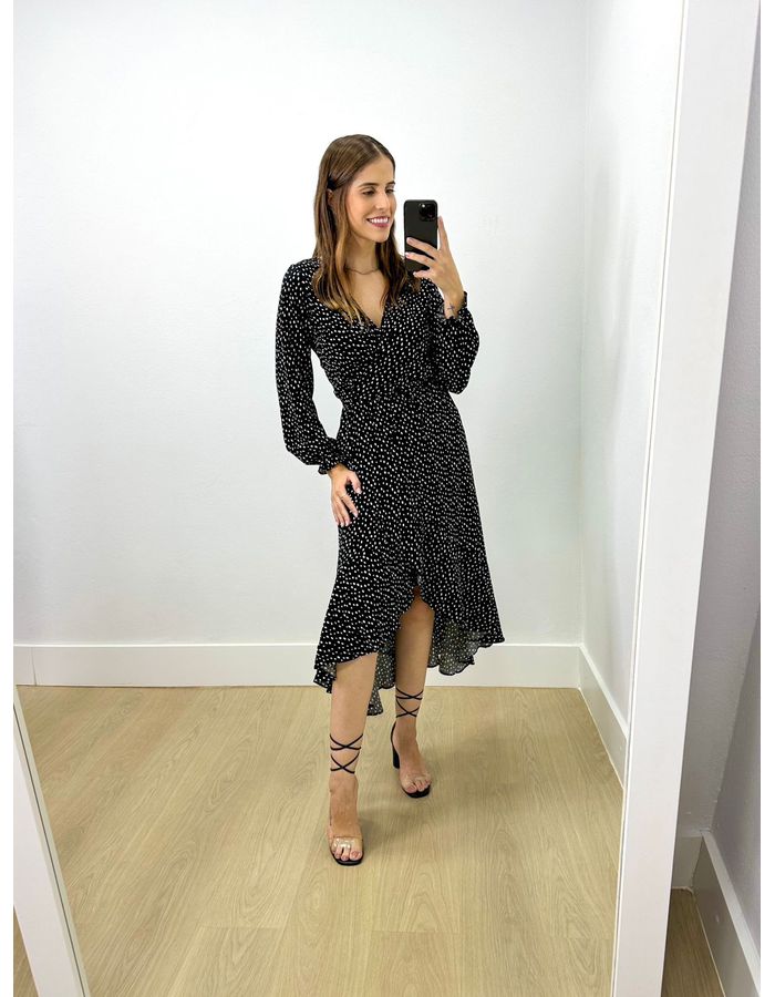 Vestido Midi Envelope Manga Lo... - Stefânia Dinardi Store