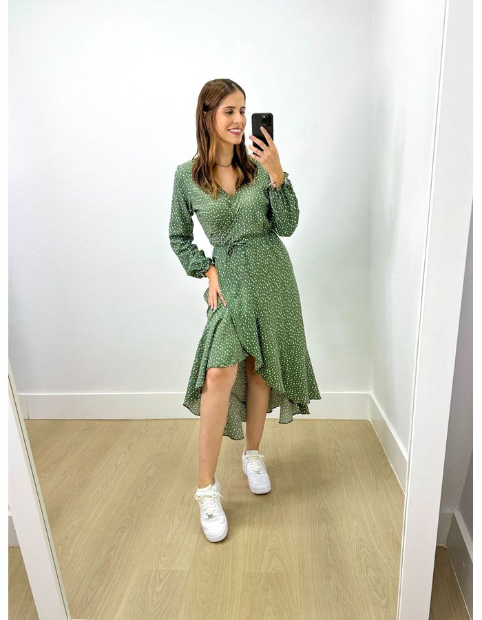 Vestido Midi Envelope Manga Lo... - Stefânia Dinardi Store