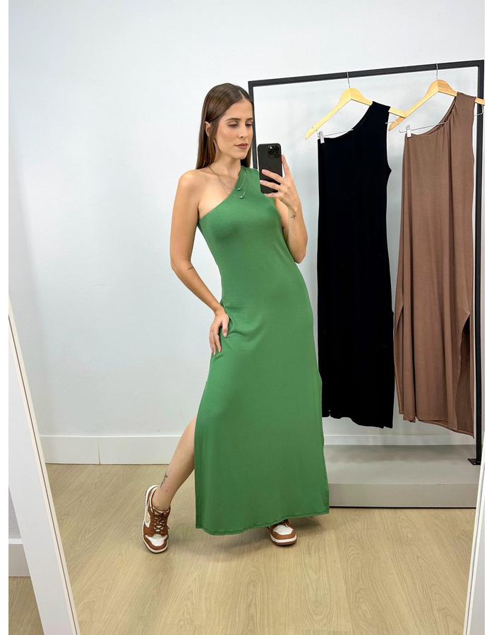 Vestido Nula Manga Slim Verde ... - Stefânia Dinardi Store