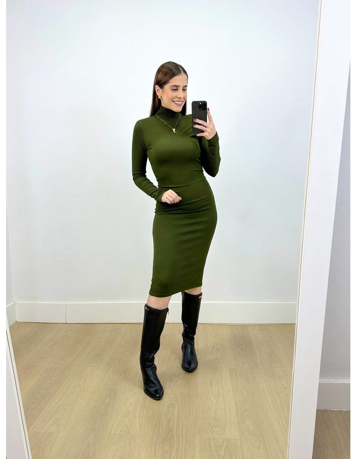 Vestido Midi Gola Alta Anarrug... - Stefânia Dinardi Store