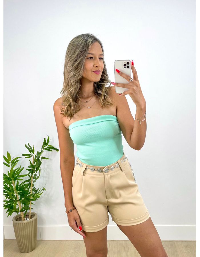 Short Alfaiataria Danubia Nude - Stefânia Dinardi Store
