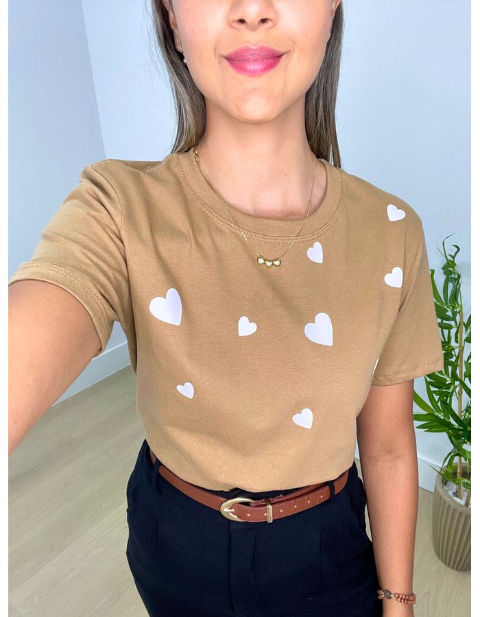 T-shirt Corações 100% Algodão ... - Stefânia Dinardi Store