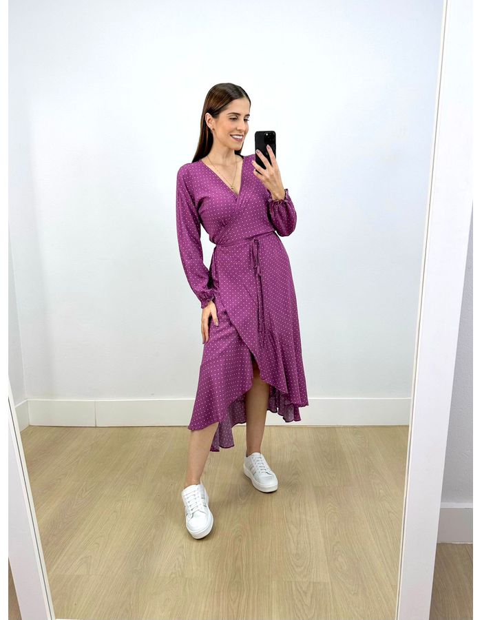 Vestido Midi Envelope Manga Lo... - Stefânia Dinardi Store