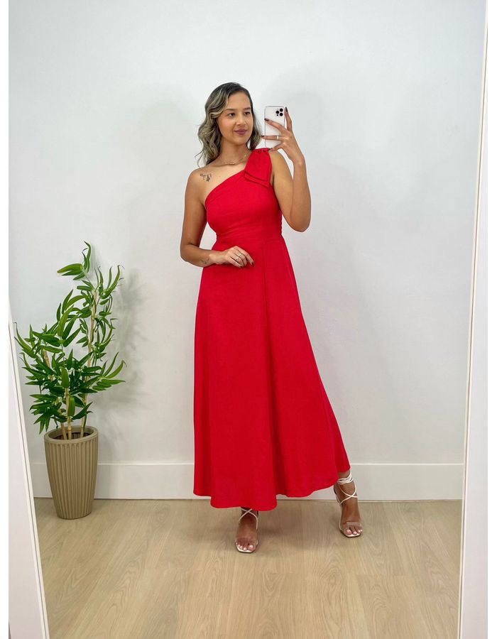 Vestido Lorena Vermelho - Stefânia Dinardi Store