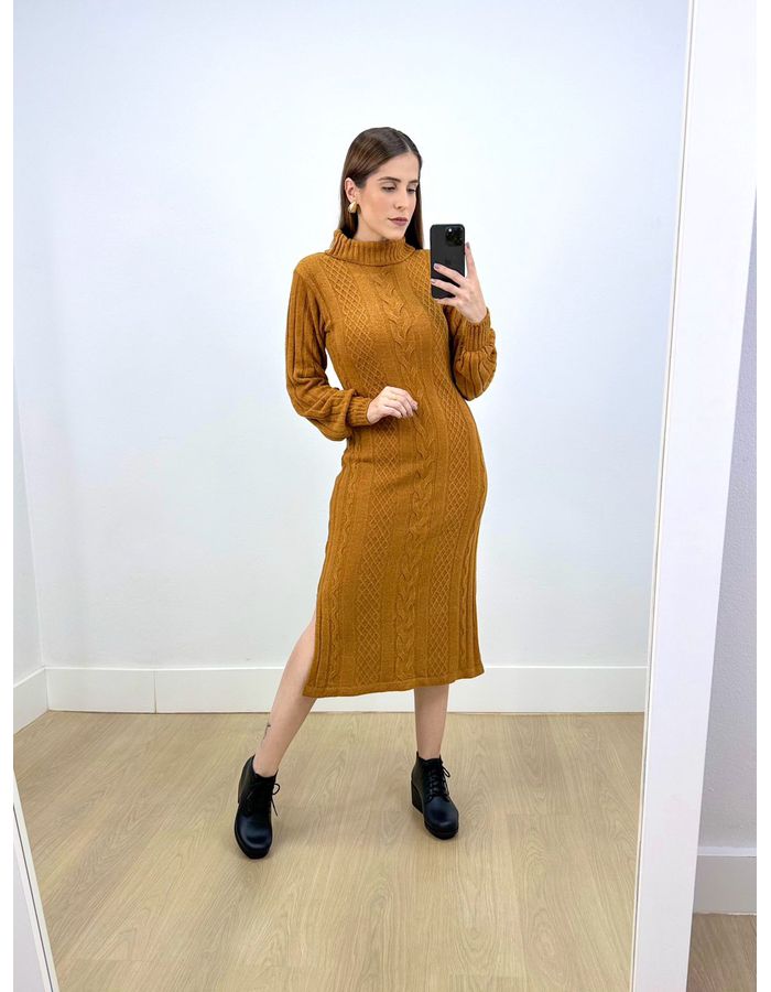 Vestido Tricot Mousse Gola Alt... - Stefânia Dinardi Store